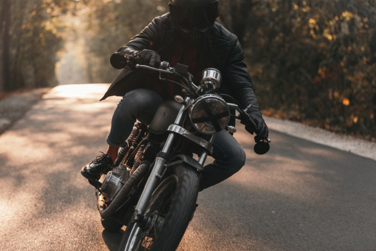 motorcyclist on the road