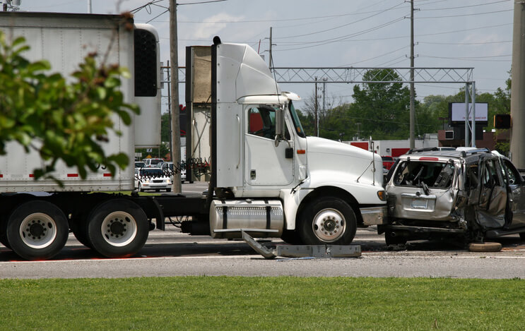 Truck rear end accident