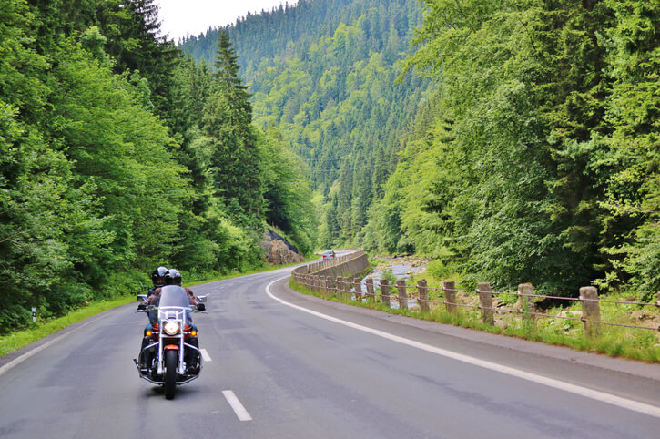 Motorcycle on the rural road