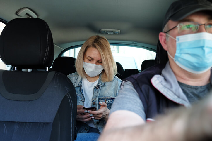 Driver and passenger in a car