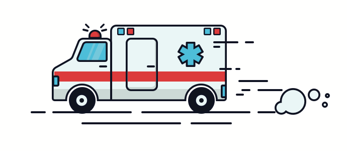 Illustration of ambulance speeding by
