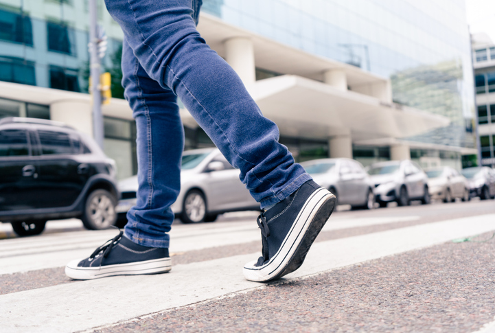 Pedestrian on a crosswalk