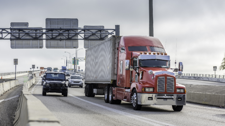 Commercial vehicle on the road