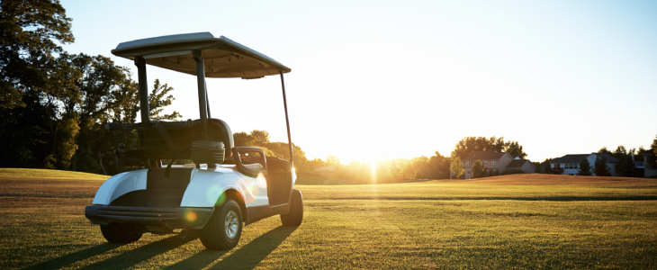 Golf cart on golf course