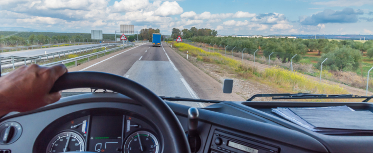 Truck driver on the road