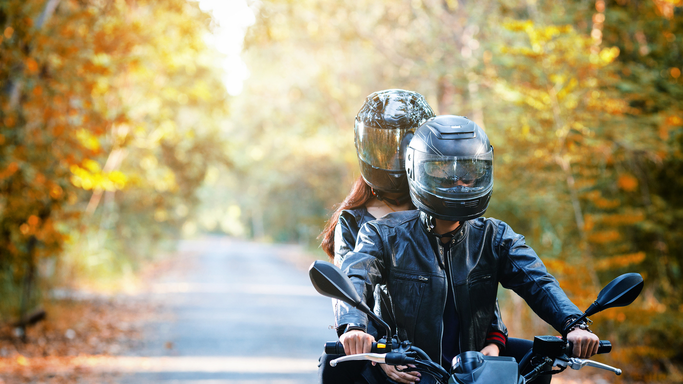 Couple Biker Riding Motorcycle Jandy Law Firm