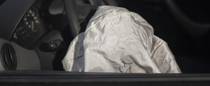 Airbag deployed in car