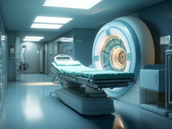 an MRI machine inside of a hospital
