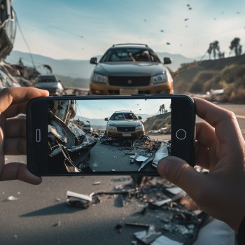 taking a photo of a car accident scene with a cellphone camera is always a good idea