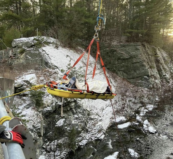rescue of a guy from a cliff