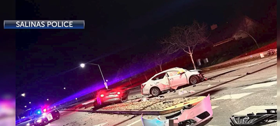 Salinas Police confirmed to KION that at least one person has died and one person is injured after they were involved in a two-car crash on Sunday night.
