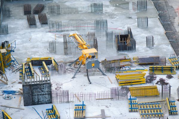 construction equipment on a rooftop