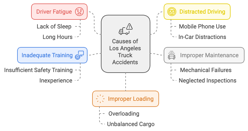 Some of the most common causes of Los Angeles truck accidents include: