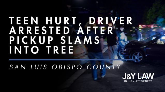 Pickup Slams Into Tree san luis obispo
