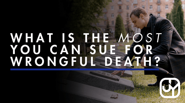 Wrongful death lawsuit compensation. Man standing at gravestone.