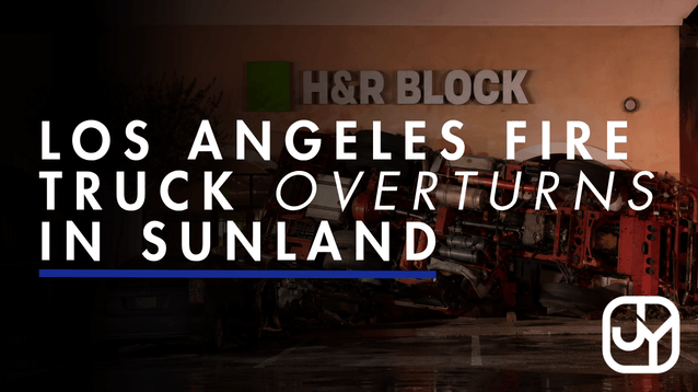 Los Angeles Fire Truck Overturns in Sunland, Injuring 2 Firefighters ...